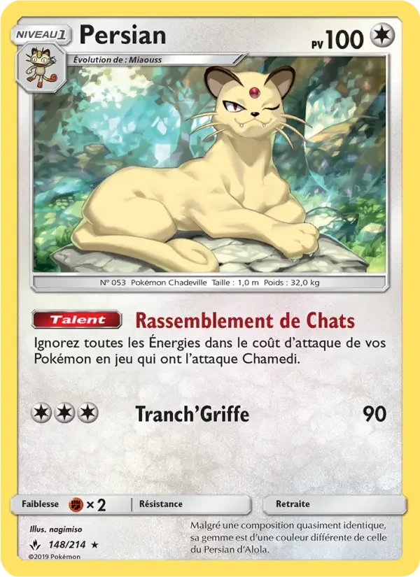 Carte Pokémon Persian — Alliance Infaillible