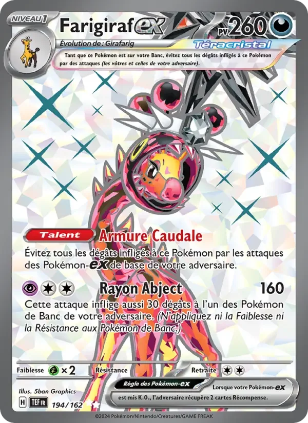 Carte Pokémon Farigiraf-ex — Forces Temporelles