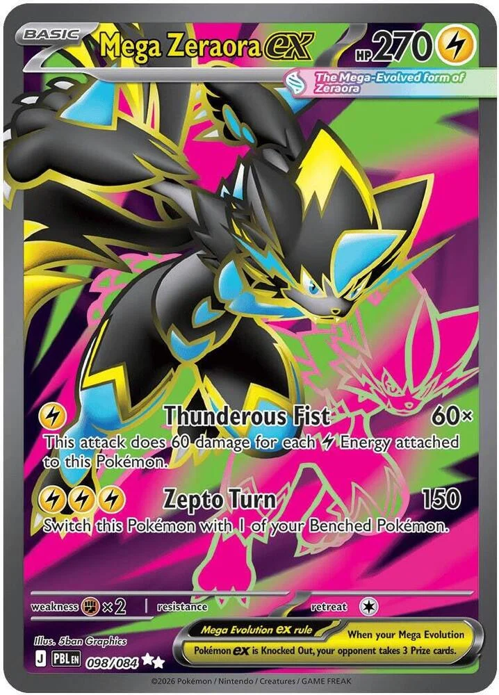 Carte Pokémon Mega Zeraora ex — Nuit Noire