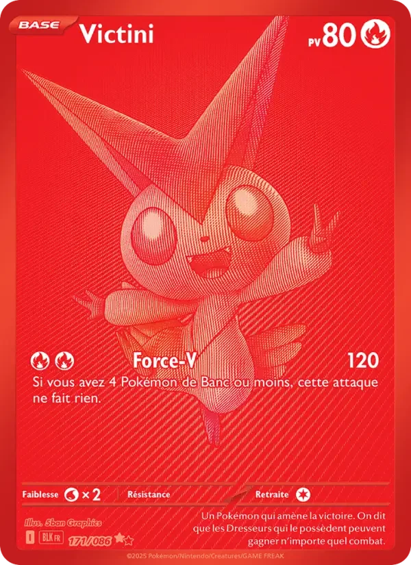 Carte Pokémon Victini — Foudre Noire
