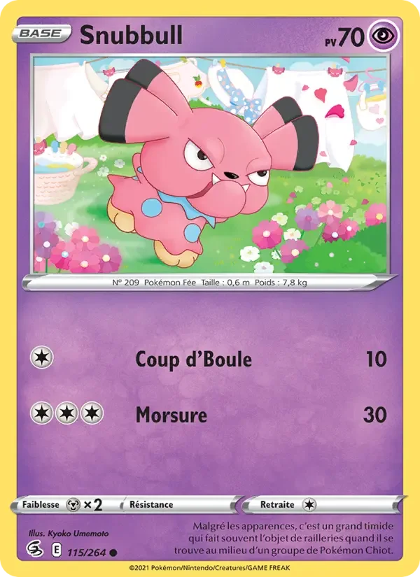 Carte Pokémon Snubbull — Poing de Fusion