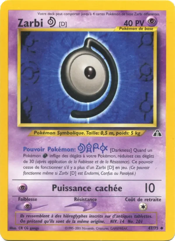 Carte Pokémon Zarbi D — Neo Discovery