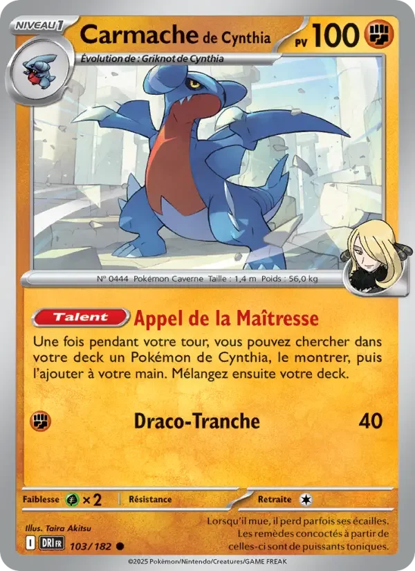 Carte Pokémon Carmache de Cynthia — Rivalités Destinées