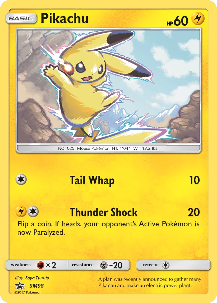 Carte Pokémon Pikachu — Promos Soleil et Lune