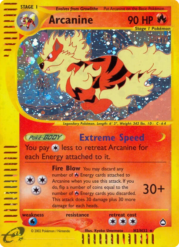 Carte Pokémon Arcanin — Aquapolis