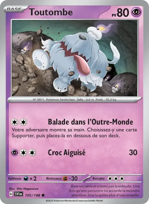 Carte Pokémon Toutombe — Écarlate et Violet
