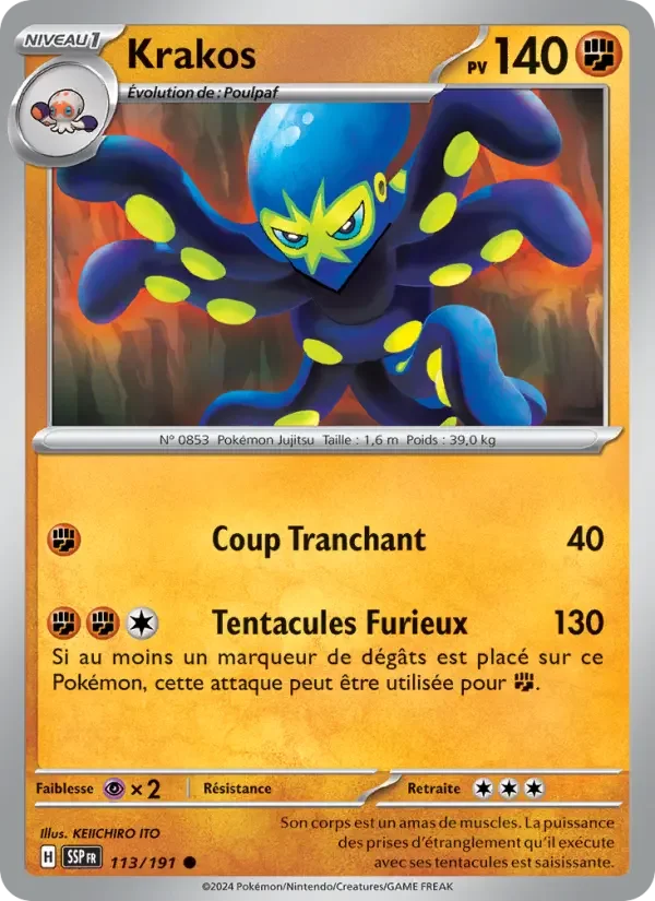 Carte Pokémon Krakos — Étincelles Déferlantes