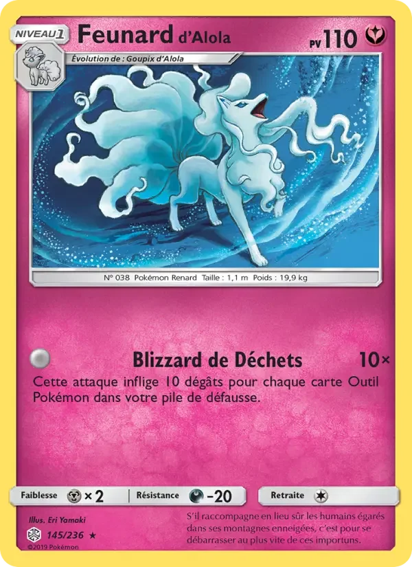 Carte Pokémon Feunard d’Alola — Éclipse Cosmique
