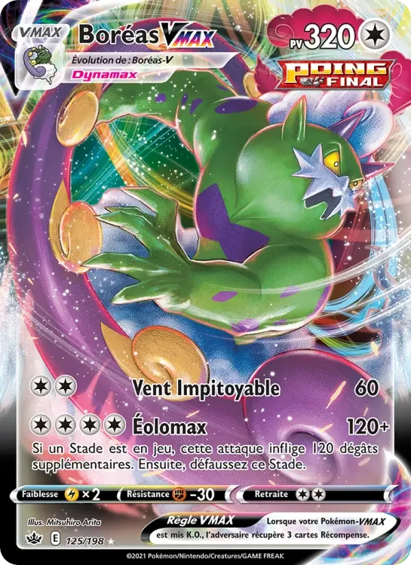 Carte Pokémon Boréas VMAX — Règne de Glace