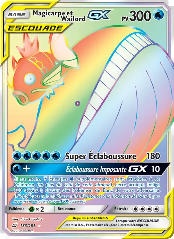 Carte Pokémon Magicarpe et Wailord GX — Duo de Choc
