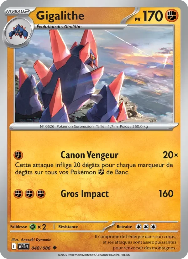 Carte Pokémon Gigalithe — Flamme Blanche