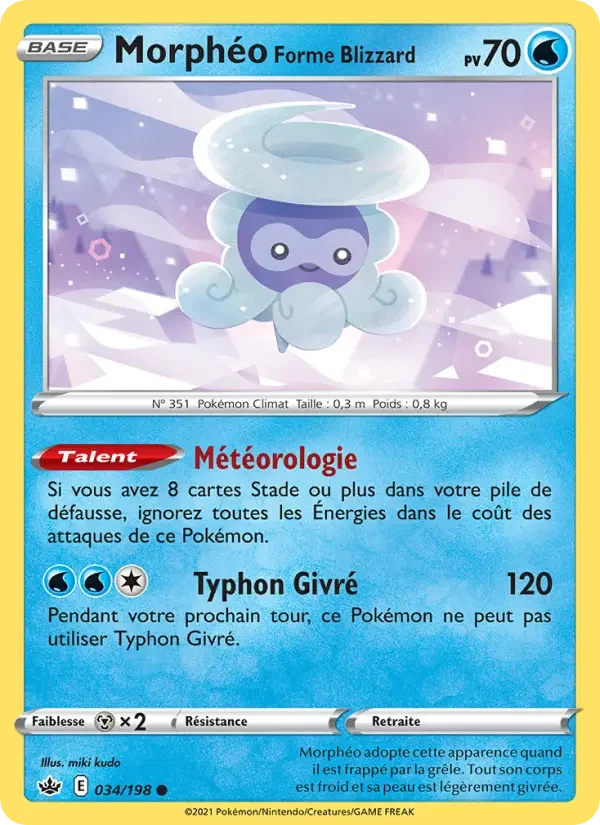 Carte Pokémon Morphéo Forme Blizzard — Règne de Glace