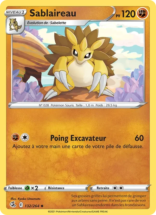 Carte Pokémon Sablaireau — Poing de Fusion