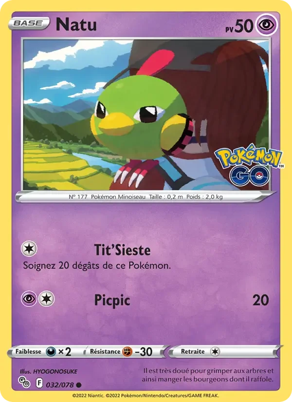 Carte Pokémon Natu — Pokémon GO