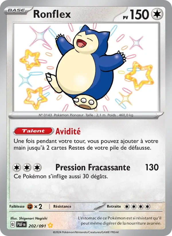 Carte Pokémon Ronflex — Destinées de Paldea