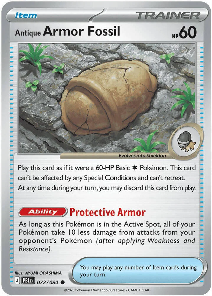 Carte Pokémon Antique Armor Fossil — Nuit Noire