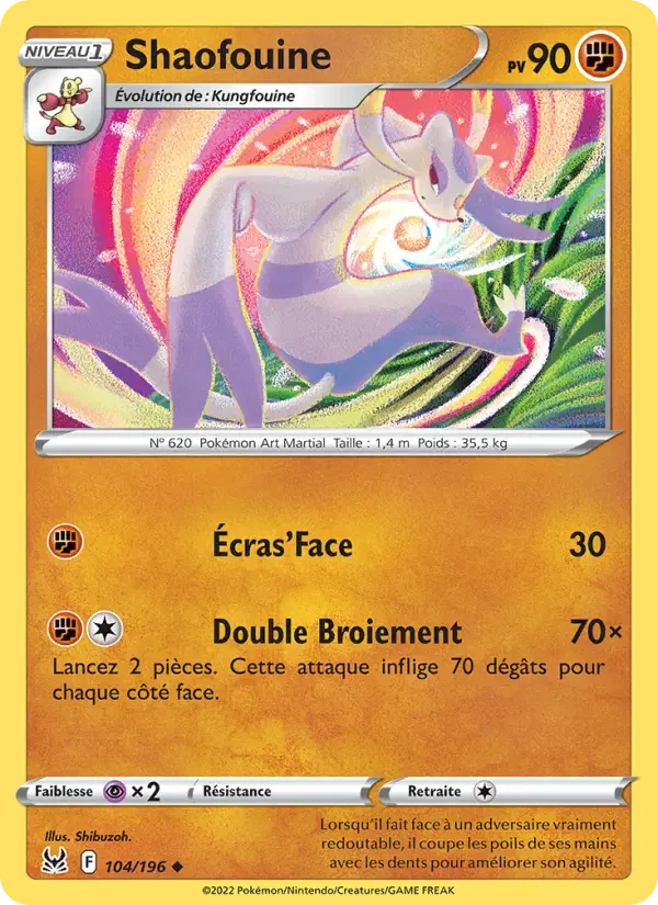 Carte Pokémon Shaofouine — Origine Perdue