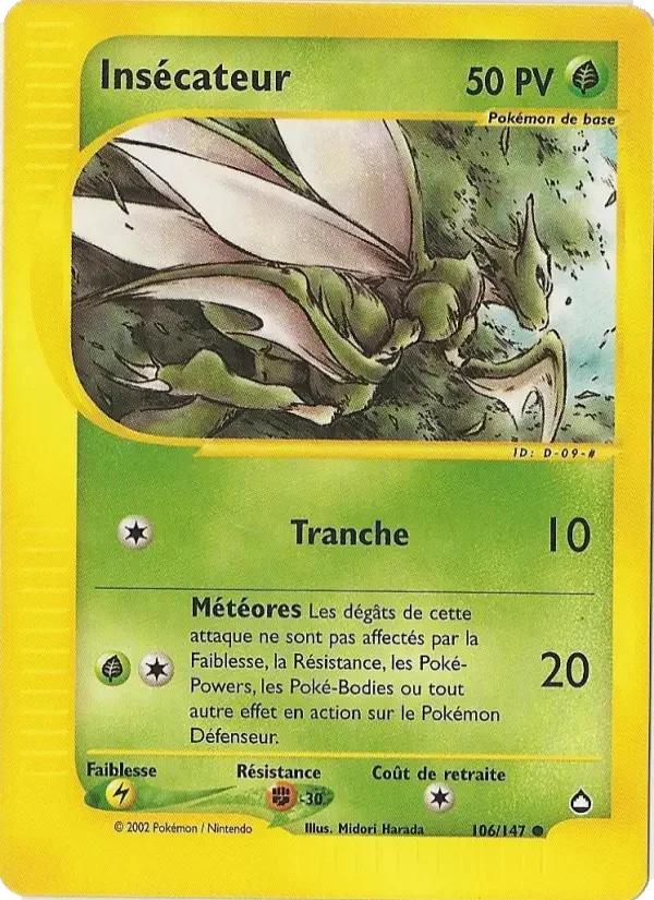 Carte Pokémon Insécateur — Aquapolis