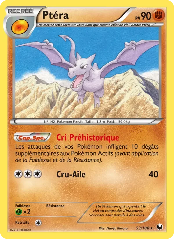 Carte Pokémon Ptéra — Explorateurs Obscurs