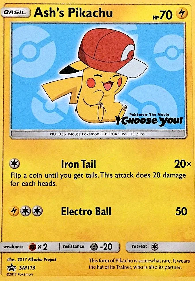 Carte Pokémon Pikachu de Sacha — Promos Soleil et Lune