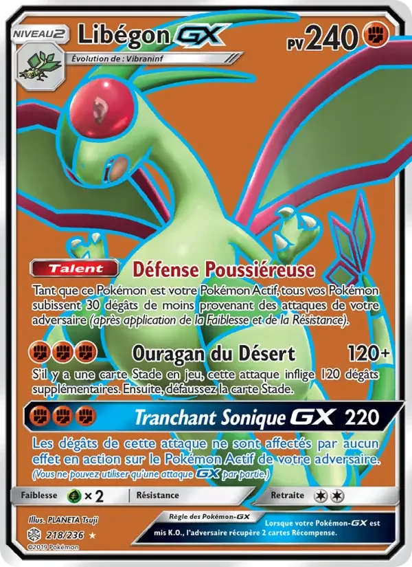 Carte Pokémon Libégon GX — Éclipse Cosmique