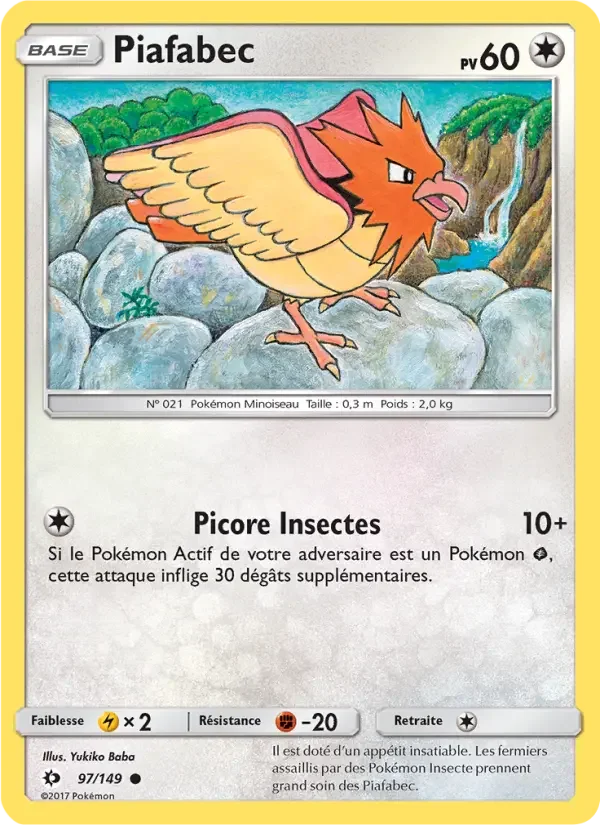 Carte Pokémon Piafabec — Soleil et Lune