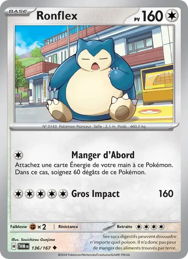 Carte Pokémon Ronflex — Mascarade Crépusculaire