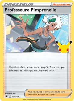 Carte Pokémon Professeure Pimprenelle — Promos Épée et Bouclier