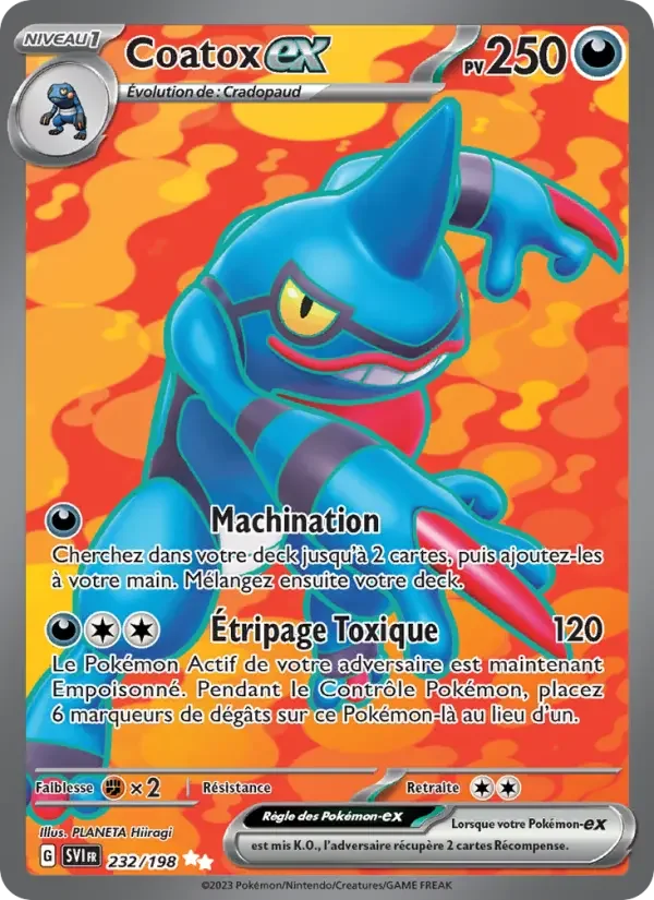 Carte Pokémon Coatox-ex — Écarlate et Violet