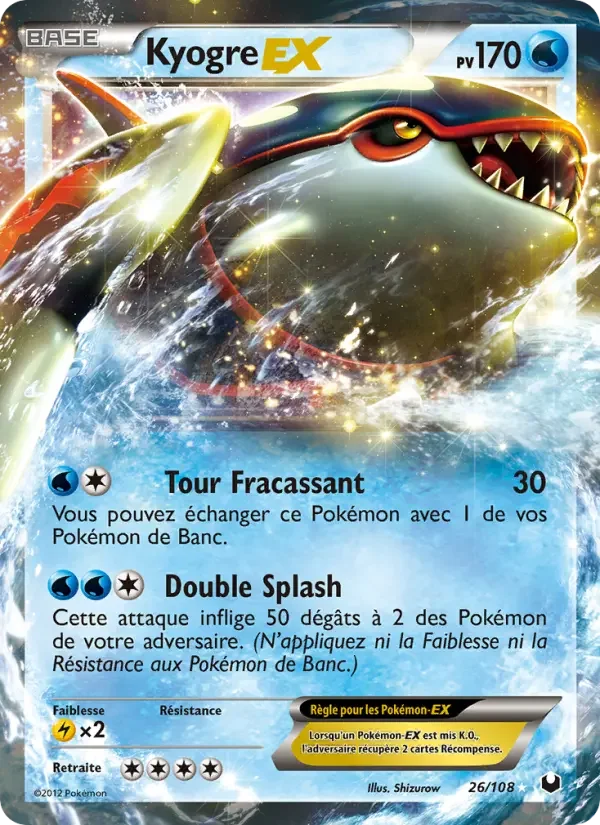 Carte Pokémon Kyogre-EX — Explorateurs Obscurs