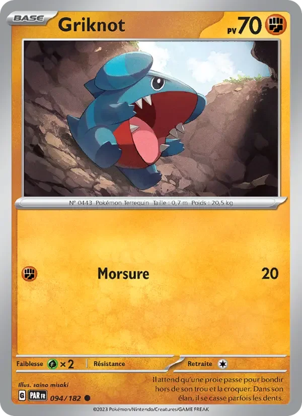 Carte Pokémon Griknot — Faille Paradoxe