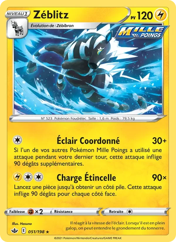 Carte Pokémon Zéblitz — Règne de Glace