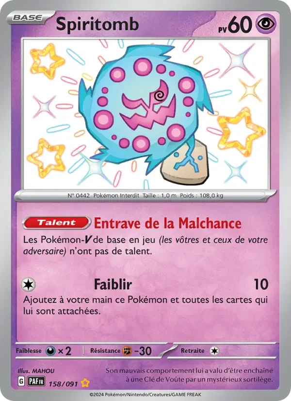 Carte Pokémon Spiritomb — Destinées de Paldea