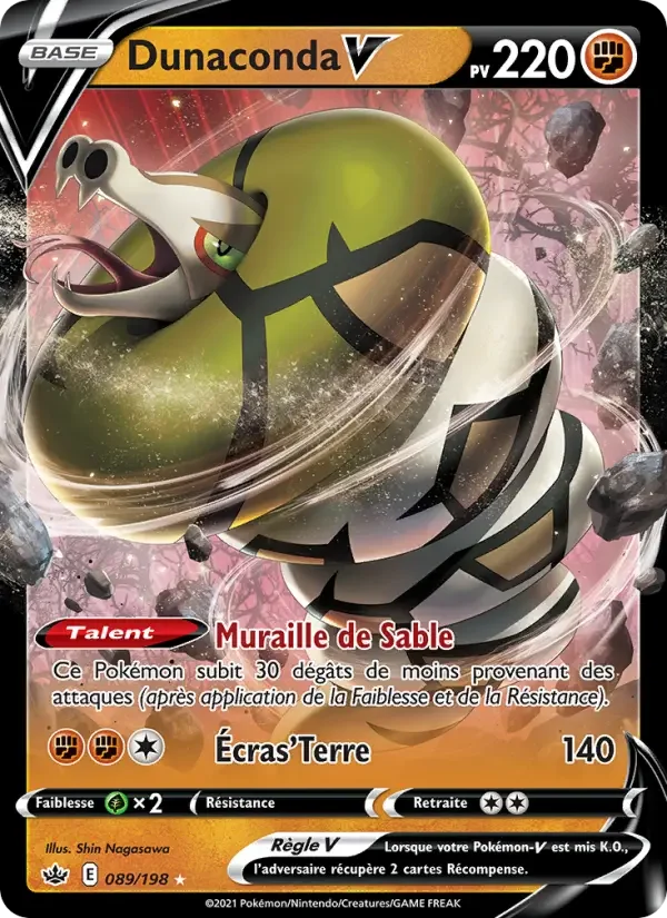 Carte Pokémon Dunaconda V — Règne de Glace