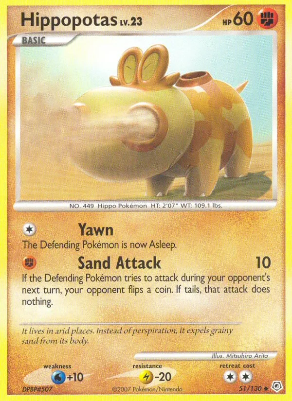 Carte Pokémon Hippopotas — Diamant & Perle