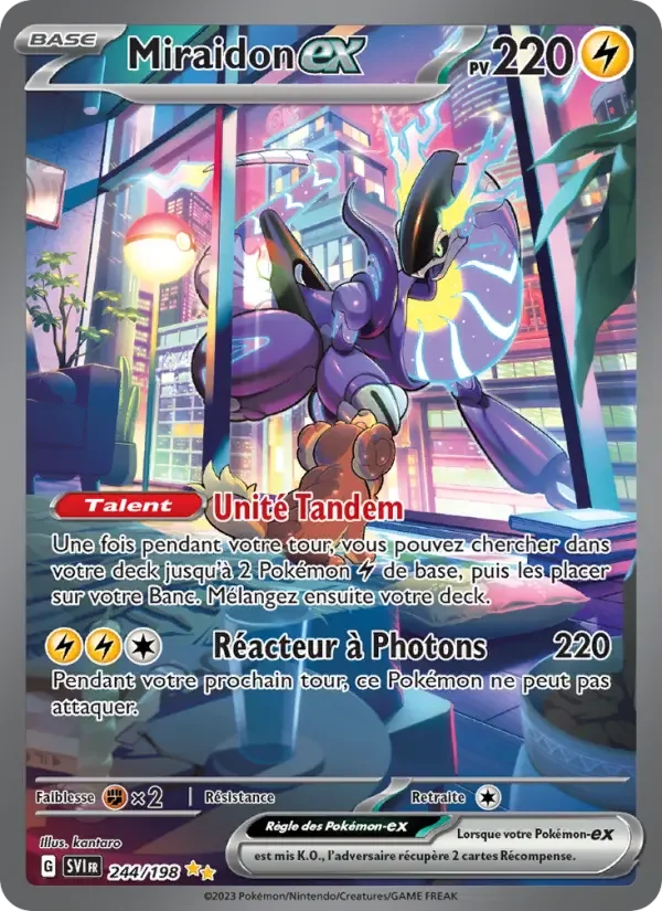 Carte Pokémon Miraidon-ex — Écarlate et Violet