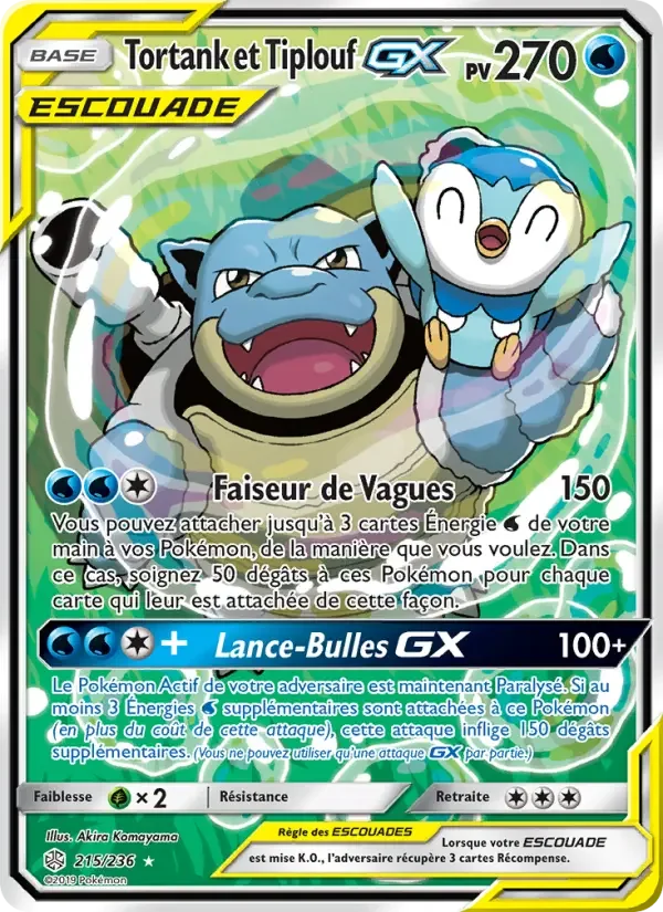 Carte Pokémon Tortank et Tiplouf GX — Éclipse Cosmique