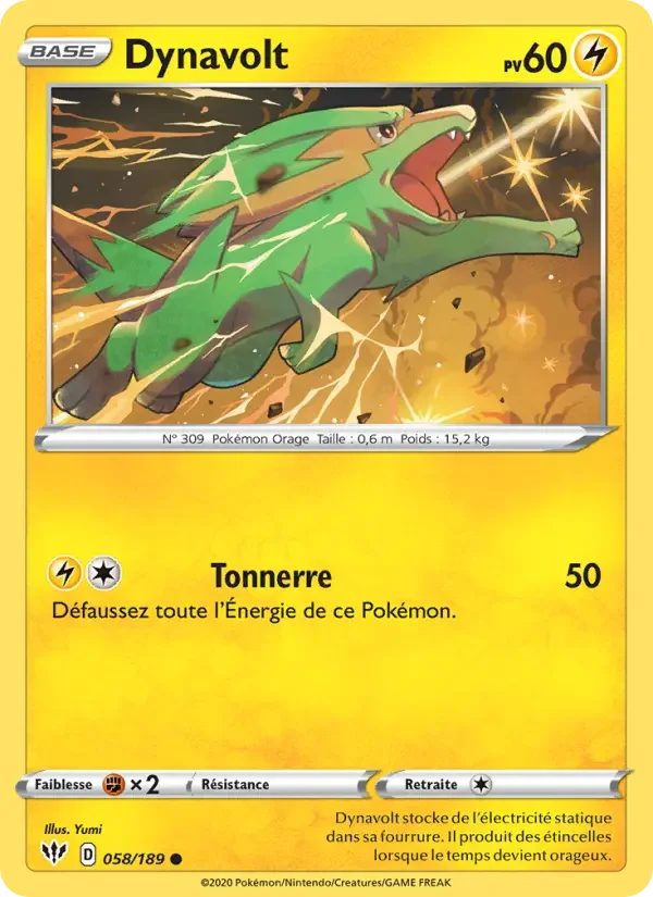 Carte Pokémon Dynavolt — Ténèbres Embrasées