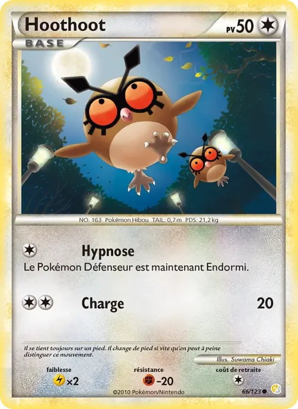 Carte Pokémon Hoothoot — HeartGold SoulSilver