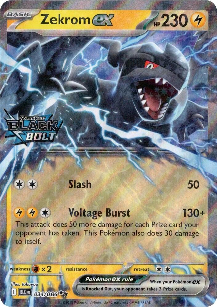 Carte Pokémon Zekrom-ex — Foudre Noire