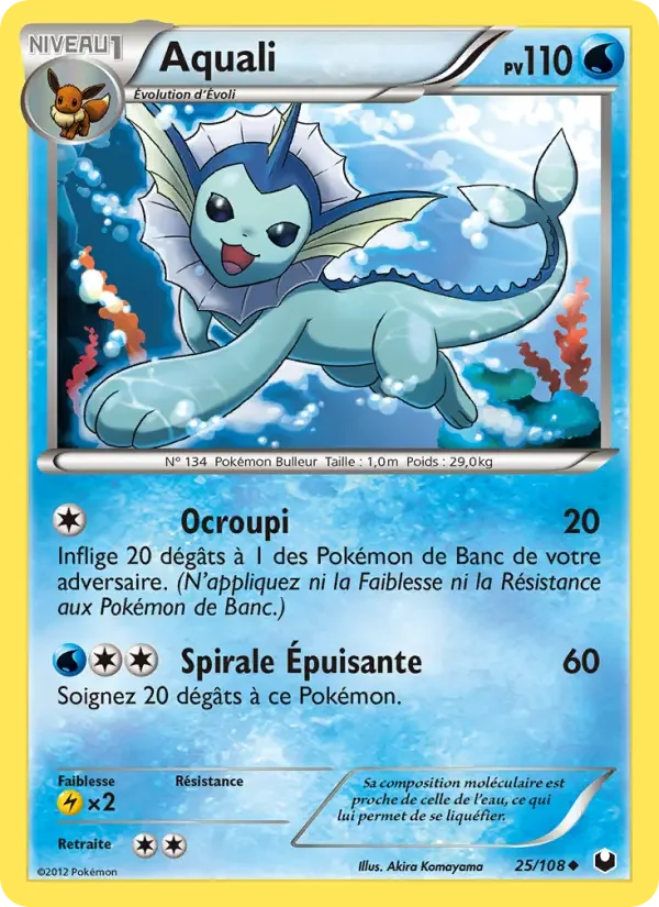 Carte Pokémon Aquali — Explorateurs Obscurs
