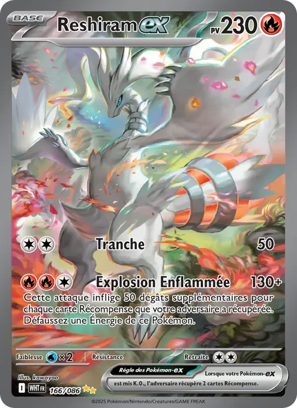 Carte Pokémon Reshiram-ex — Flamme Blanche
