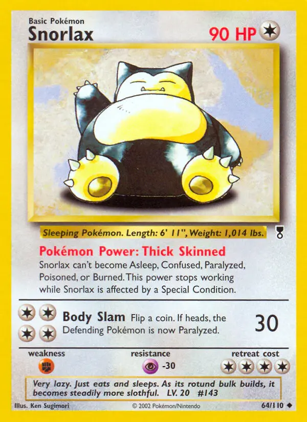 Carte Pokémon Ronflex — Legendary Collection