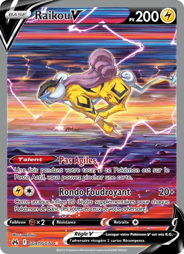 Carte Pokémon Raikou V — Zénith Suprême