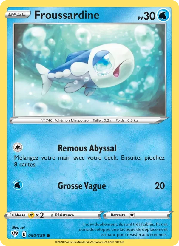 Carte Pokémon Froussardine — Ténèbres Embrasées