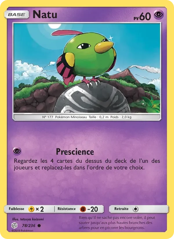 Carte Pokémon Natu — Éclipse Cosmique