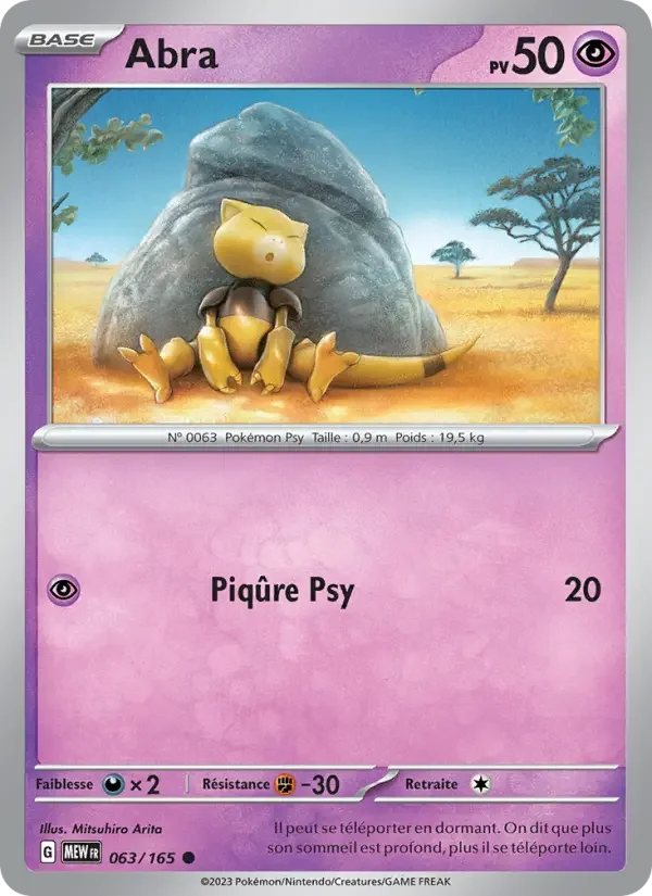 Carte Pokémon Abra — Pokémon 151