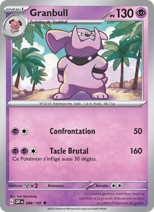 Carte Pokémon Granbull — Flammes Obsidiennes