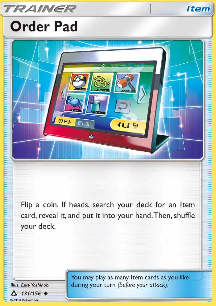 Carte Pokémon Order Pad — Promos Soleil et Lune