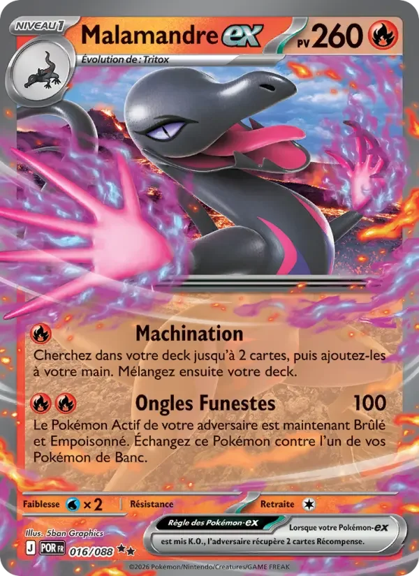 Carte Pokémon Malamandre-ex — Équilibre Parfait